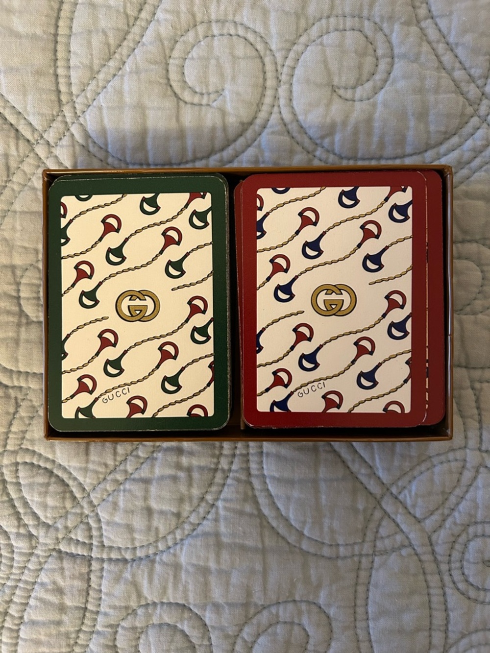 Authentic Vintage Gucci Horse Bit Box of Playing Cards